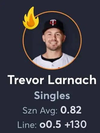 Red sox vs twins Ai player prop picks - Trevor Larnach sinlges v2